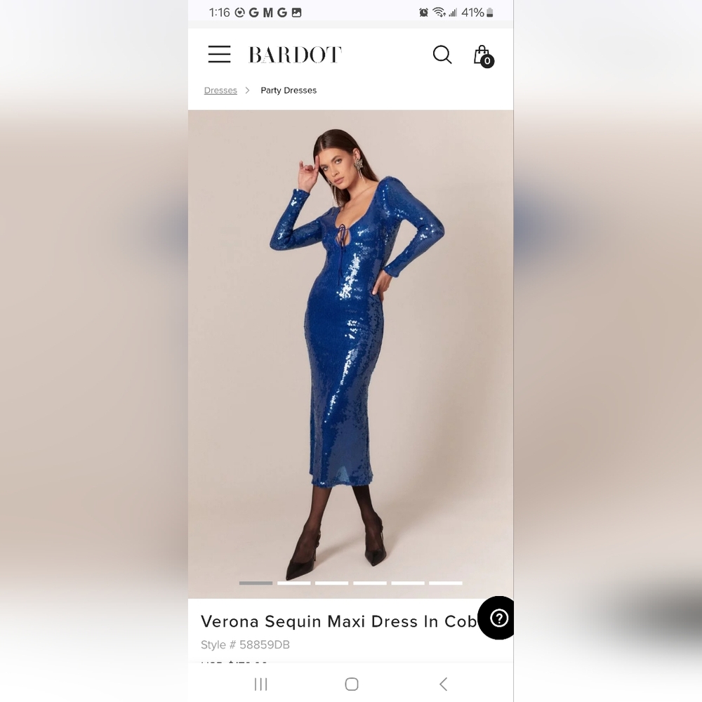 Bardot Verona maxi dress in cobalt NWT size 4